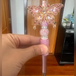 Pink and Gold Butterfly Pen